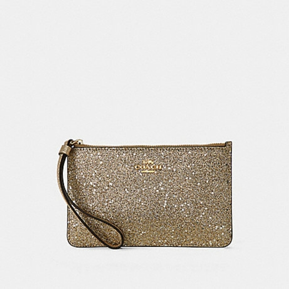 Coach Gold Sparkly Large Wristlet